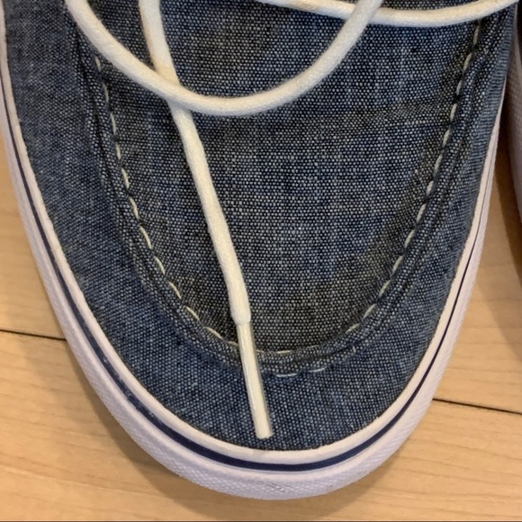 Vans Mid Boat Shoes Denim Blue Canvas Twill - Picture 9 of 10